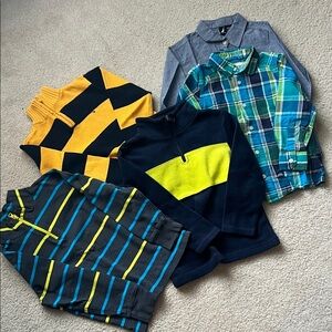 Tommy Hilfiger Kids Sweater and Shirt Set - Yellow, Blue, Green